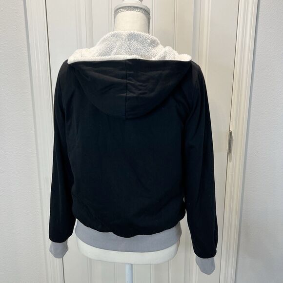 Creazioni Effeci Jacket Hoodie Black White Sherpa Lined Size Medium Winter - Picture 4 of 11